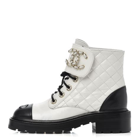 chanel 9 boots white|chanel lace up combat boots.